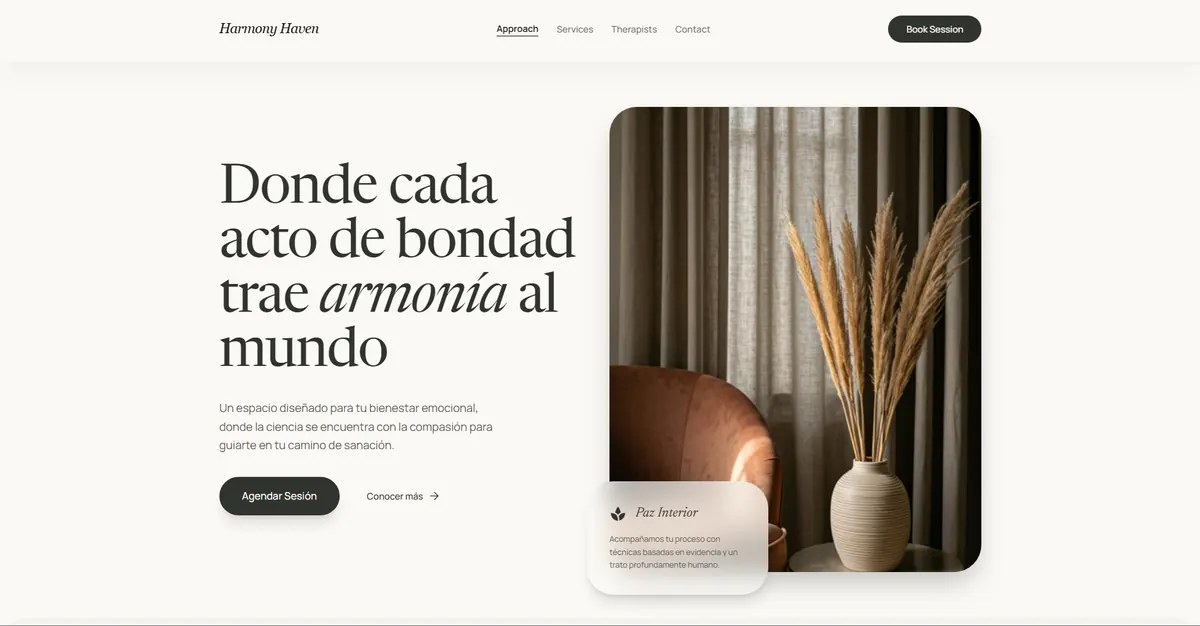 Harmony Haven — Centro Terapéutico — Demo Salud